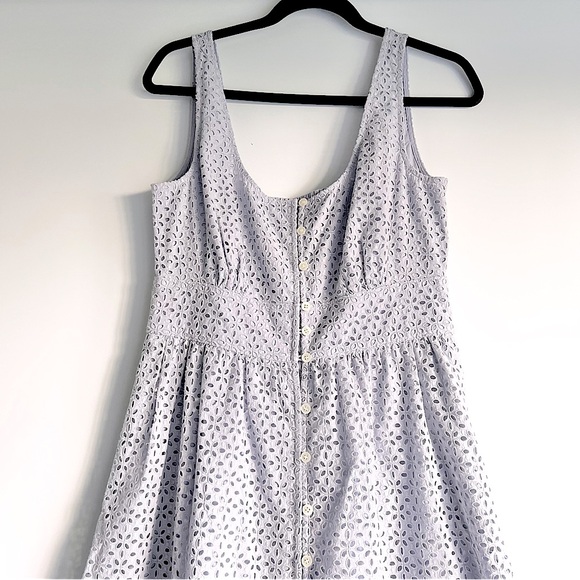 J. Crew Button-front eyelet dress in Peri Shadow Size 6 - Picture 4 of 14
